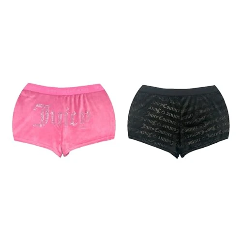 Women's Velvet Fleece Pajama Shorts - 2 Pack, Pink/Black, L