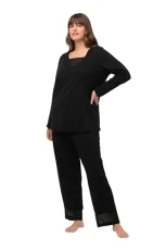 Women's Velvet Pajamas Set, Black, 20 Women's Velvet Pajamas Set, Black, 20