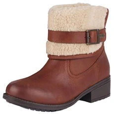 Womens Verona Fold Cuff Faux Fur Winter Outdoor Fashion Boots - Brown - 4