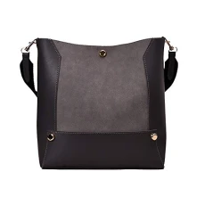 Women's Vintage 3 Ways PU Leather Tote Shoulder Bags Handbag Messenger Bag Light Grey