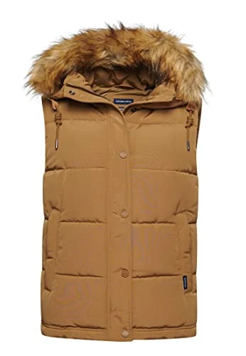 Women's VINTAGE EVEREST FAUX FUR GILET A7 - Gilet, Sandstone,