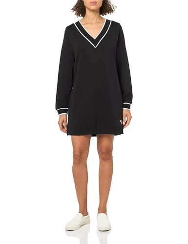 Women's Vintage Sport Long Sleeve Dress Black, M