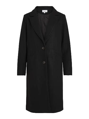 Women's Vivalji Long Coat-Noos wool, black, 40