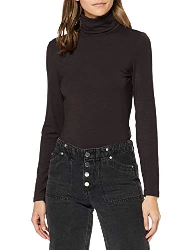 Women's Vmava Lulu Ls Rollneck Blouse Ga Noos Long Sleeve Top, Black (Black Black), 12 (Size: Medium