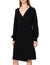 Women's VMBRIAHERMOSA LS WRAP Dress GA Curve, Black, S-42/44 Women's VMBRIAHERMOSA LS WRAP Dress GA Curve, Black, S-42/44