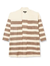 Women's Vmcphiline LS Open Cardigan Ga Boo Sweater, Birch/Stripes: w. Brown Lentil, M Women's Vmcphiline LS Open Cardigan Ga Boo Sweater, Birch/Stripes: w. Brown Lentil, M