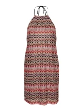 Women's Vmdicte Halterneck Short Dress JRS, Bittersweet/Pattern: Bon Bon + Navy B + Snow W + etc, M Women's Vmdicte Halterneck Short Dress JRS, Bittersweet/Pattern: Bon Bon + Navy B + Snow W + etc, M