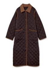 Women's Vmemily Long Coat Boo, Chocolate Cake, L
