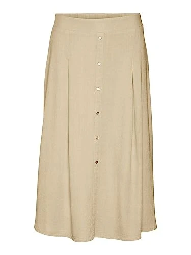 Women's Vmjesmilo Hw Calf Skirt WVN Ga Noos, Irish Cream, L