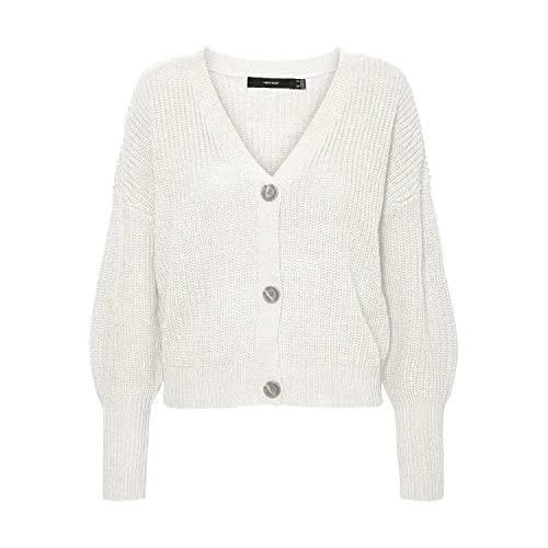 Women's Vmlea LS V-Neck Cuff Cardigan Noos Sweater, Cloud Dancer, XXL