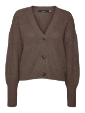 Women's Vmlea LS V-Neck Cuff Cardigan Noos Sweater, Pinecone, S Women's Vmlea LS V-Neck Cuff Cardigan Noos Sweater, Pinecone, S