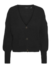 Women's Vmlea Ls V-neck Cuff Noos Cardigan Sweater, Black, XL UK Women's Vmlea Ls V-neck Cuff Noos Cardigan Sweater, Black, XL UK