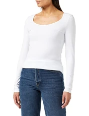 Women's Vmmaxi My Soft Short U-neck Ga Long Sleeve Top, White (Bright White Bright White), XL UK Women's Vmmaxi My Soft Short U-neck Ga Long Sleeve Top, White (Bright White Bright White), XL UK