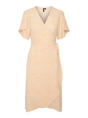 Women's Vmsaki SS Calf Wrap Dress Ga Noos, Mock Orange/AOP: Mini Henna Vic, M Women's Vmsaki SS Calf Wrap Dress Ga Noos, Mock Orange/AOP: Mini Henna Vic, M