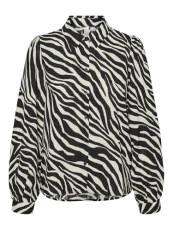 Women's Vmteagan L/S Shirt WVN Btq Ga, Birch/AOP: Teagan, M