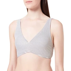 Women's VMVIVI Swim TOP Bikini, Birch/Stripes:W. Navy, S Women's VMVIVI Swim TOP Bikini, Birch/Stripes:W. Navy, S