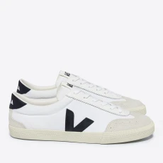 Womens Volley Cotton-Canvas and Suede Trainers - UK - White