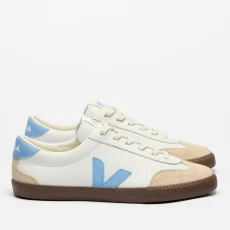 Womens Volley Low Top Leather Trainers - White