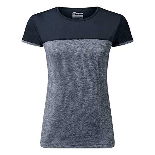 Women's Voyager Short Sleeve Tech Tee Base Layer, Carbon Marl/Jet Black, 18