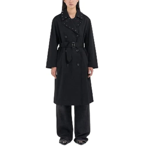 Women's W7852 Trench Coat, 098 Black, M