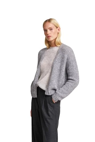Women's W9870-5371 Cardigan Sweater, Grey-250, S