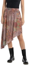 Women's W9879 All Over Printed Viscose Plain Skirt, Multicolor 010, XL Women's W9879 All Over Printed Viscose Plain Skirt, Multicolor 010, XL