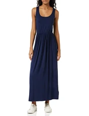 Women's Waisted Maxi Dress (Available in Plus Size), Navy, L