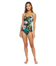 Women's Watercolour Tropical Floral Slimming Tankini Swim Top, multi-coloured, 2