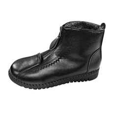 Womens Waterproof Snow Boots Hiking Boots Women Fashion Boots Women Outdoor Anti-Slip Winter Shoes Women Fur Boots Hiking Boots Women Non Slip Mid Calf Winter Boots Black Boots