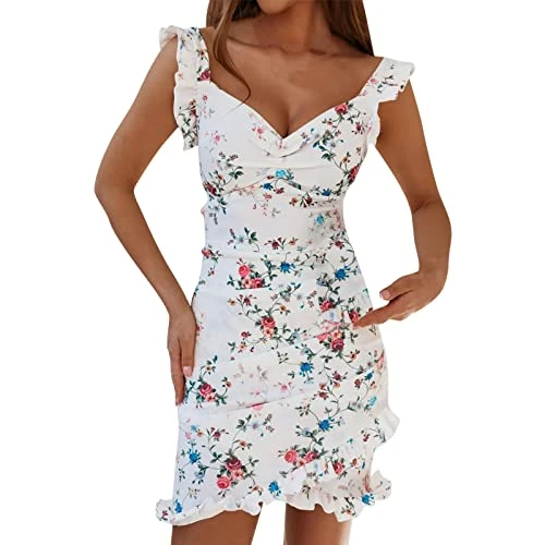 Womens Western Dress Summer Dresses with Sleeves Ruched Linen midi Dress Bodycon Dress Ruffle Flowy a-line Front tie Knot Boho Dress Flowy Ruffle Swing a line Swimsuit Coverups for Women 2024 Black