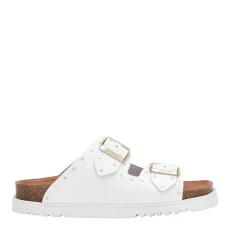 Womens White Beatriz Flat Sandals