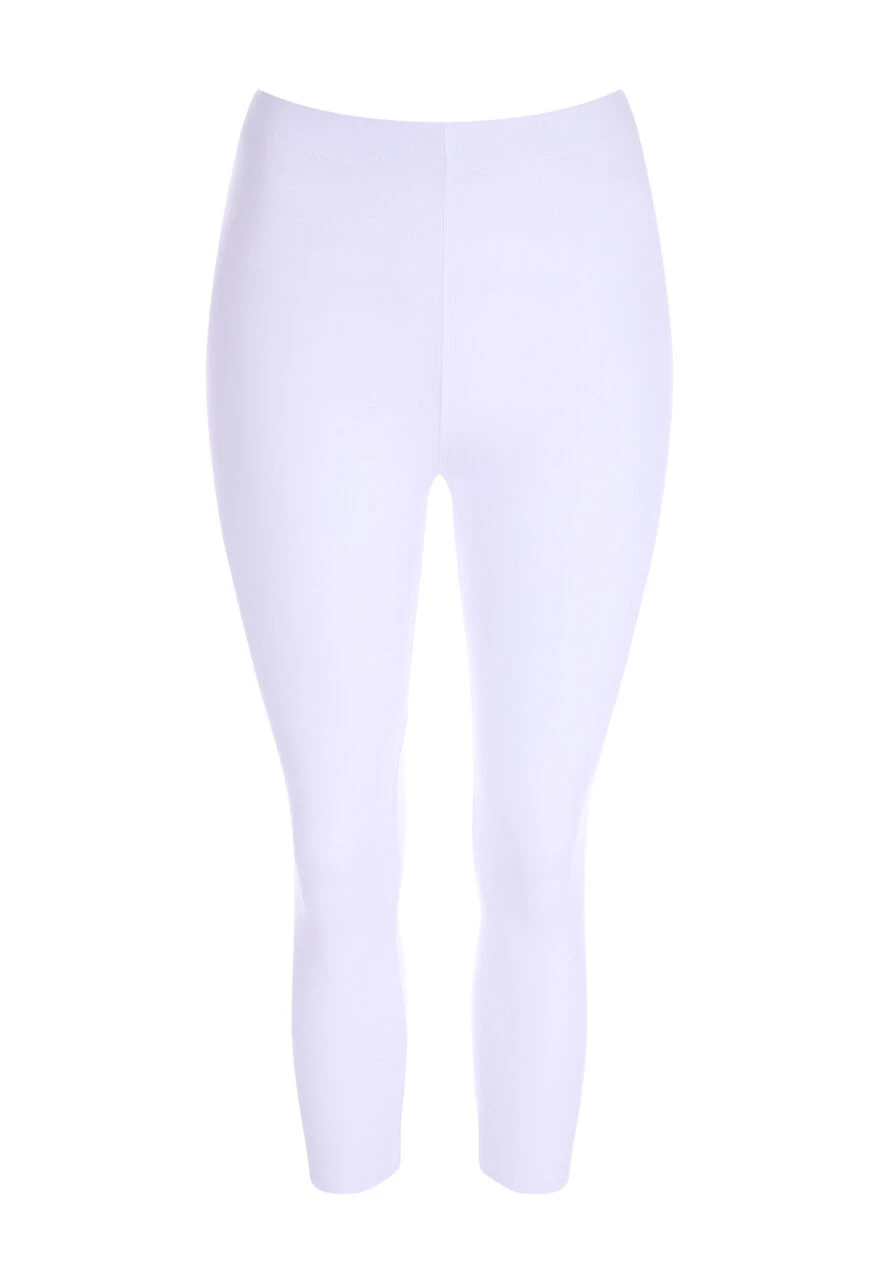 Womens White Cropped Leggings