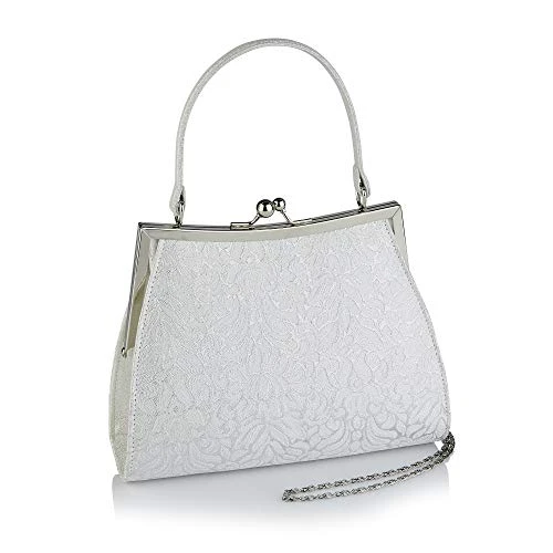 Women's White Silver Toulouse Top Handle Bag