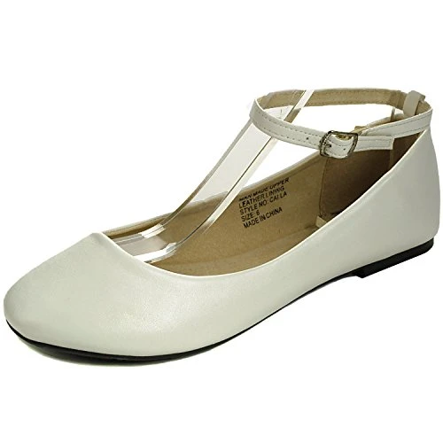 Womens White Suede Lined Calla Ankle Strap Ballet Flats 7 M US