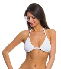 Women's White Triangle Bikini Top