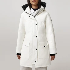 Womens White Trillium Parka Coat