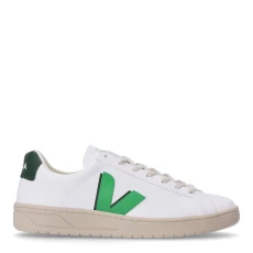 Womens White/Green Leather Urca Trainer