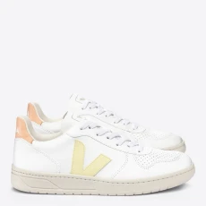 Womens White/Yellow V Trainers - Orange