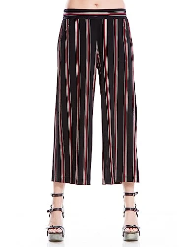 Women's Wide Leg Pajama Pant, Black/Red, M