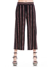 Women's Wide Leg Pajama Pant, Black/Red, M Women's Wide Leg Pajama Pant, Black/Red, M