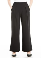 Women's Wide Leg Pleated Front Trouser Pants, Black, XL Women's Wide Leg Pleated Front Trouser Pants, Black, XL
