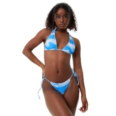 Womens Wide Strap Bikini Top Blue Swirl M Womens Wide Strap Bikini Top Blue Swirl M