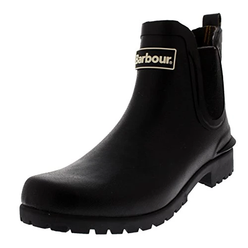 Womens Wilton Rubber Waterproof Wellingtons Snow Chelsea Boots - Black - 5