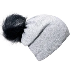Women's Winter Beanie and detachable pom-pom to change - Grey Women's Winter Beanie and detachable pom-pom to change - Grey