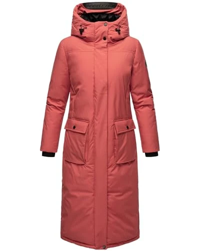 Women's Winter Coat Warm Coat Extra Long with Hood Cloud Frost XIV XS-XXL, red, L