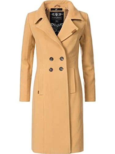 Women's Winter Coat, Winter Parka, Trench Coat, Wooly, camel, XXXL