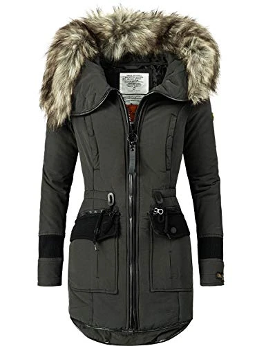 Women's Winter Coat Winter Parka with Hood Retro Bugs 6 Colours S-XXL, Black018, S