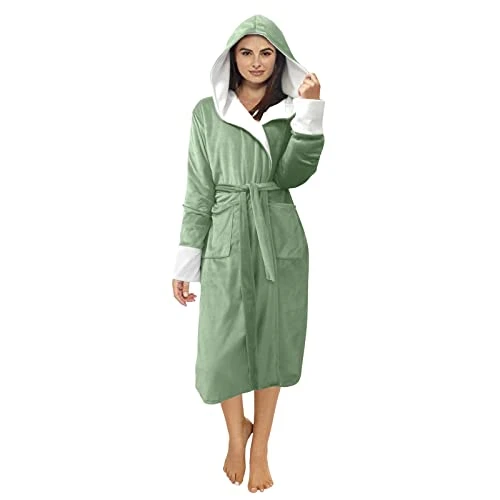 Womens Winter Coats Women Winter Coats Bathrobe Plush Lengthened Shawl Bathrobe Home Clothes Long Sleeved Robe Warm Solid Coat Maternity plus Size Jacket