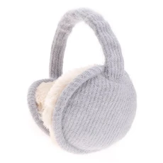 Womens Winter Earmuffs Adjustable Knitted Ear Warmers(Gray)