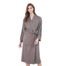 Women's Winter Fleece Dressing Gown with Soft Hood Comfortable White Dressing Gown Short Plush Bathrobe Men Women Lightweight Elegant Pyjamas with Pockets Hood and Belt, grey, XL